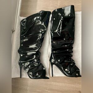 Jeffrey Campbell inspired PVC over the knee boots